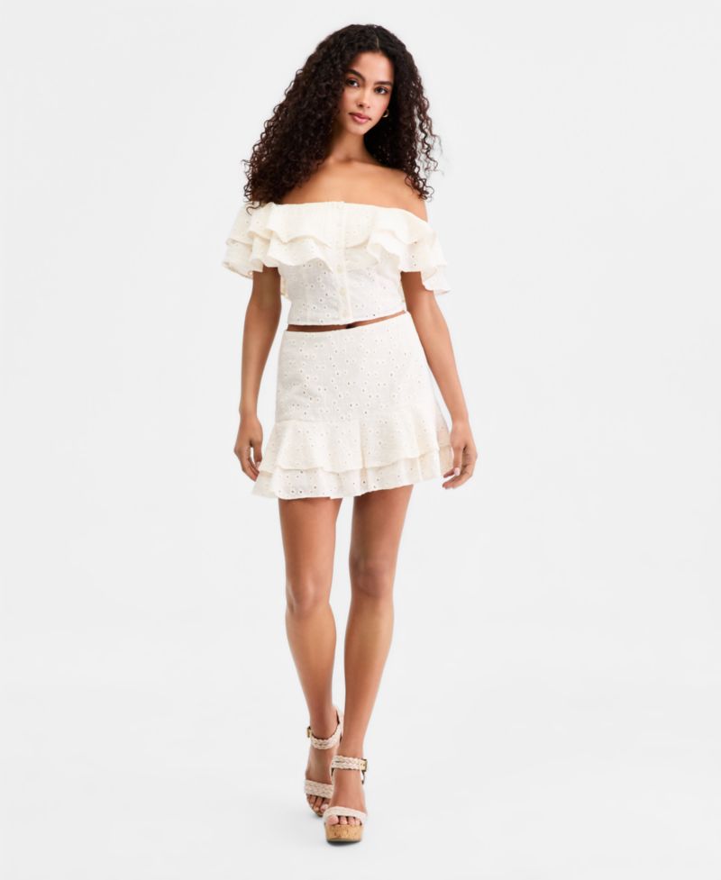 Women's Sade Ruffled Cotton Mini Skirt
