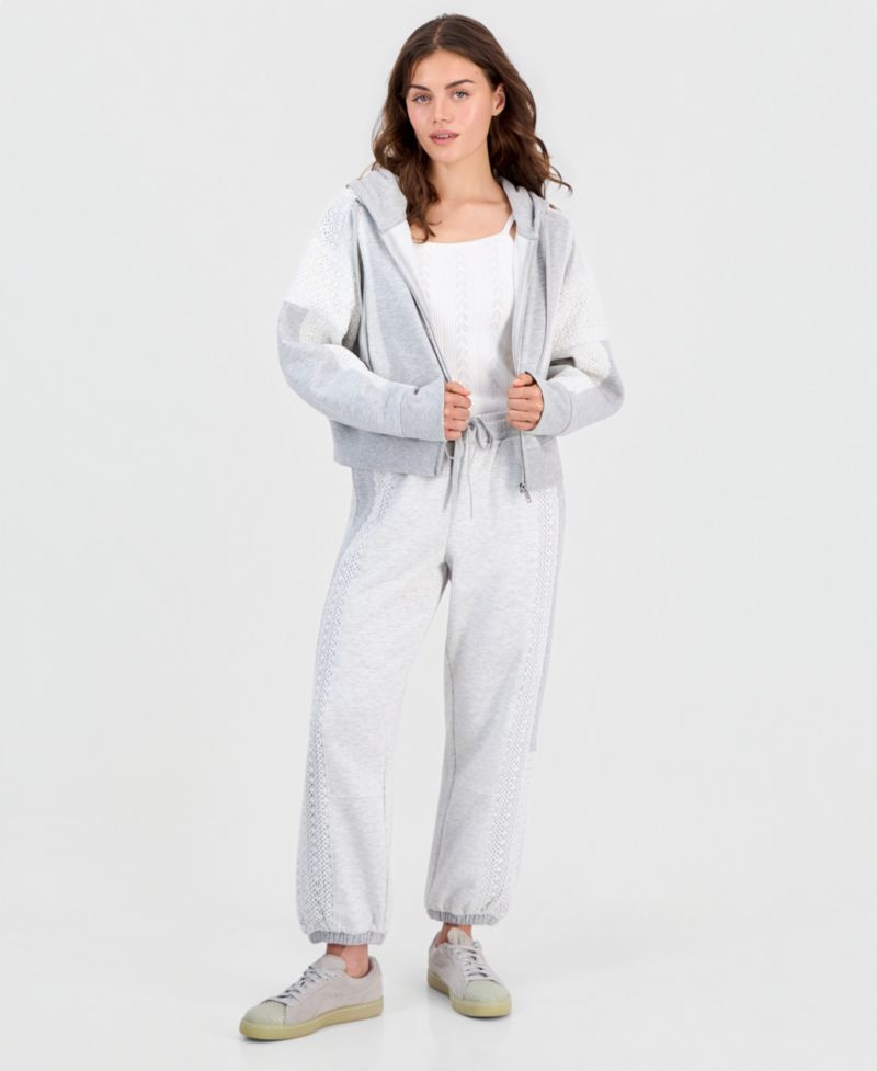 Petite Crochet High-Rise Fleece Jogger