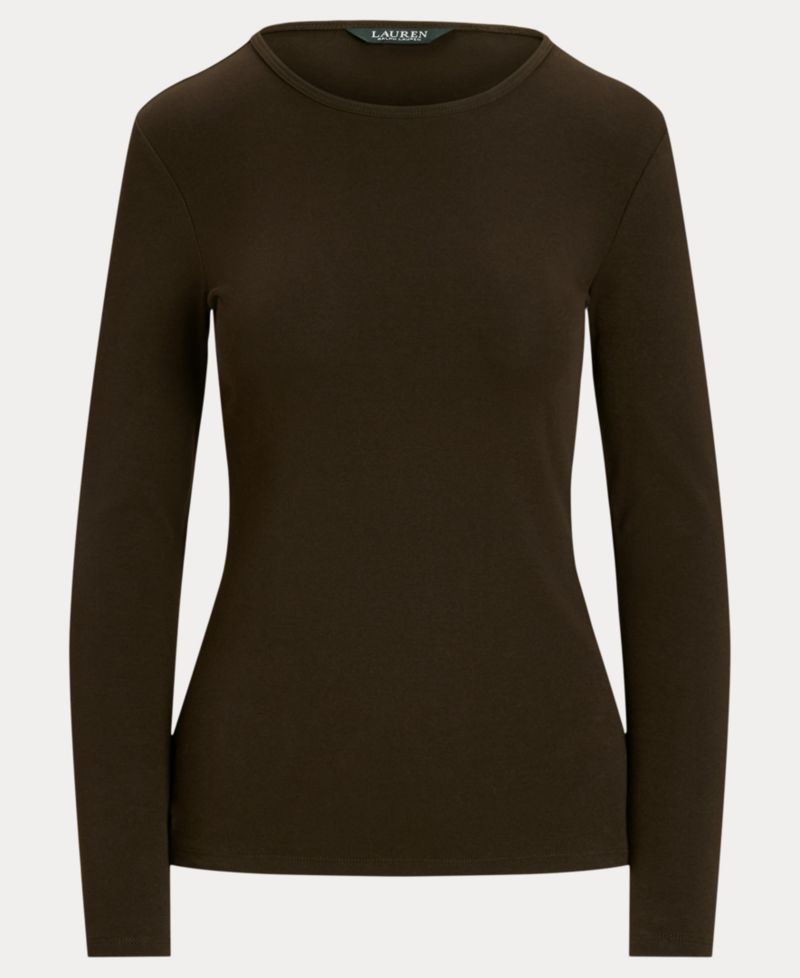 Cotton-Blend Long-Sleeve Top