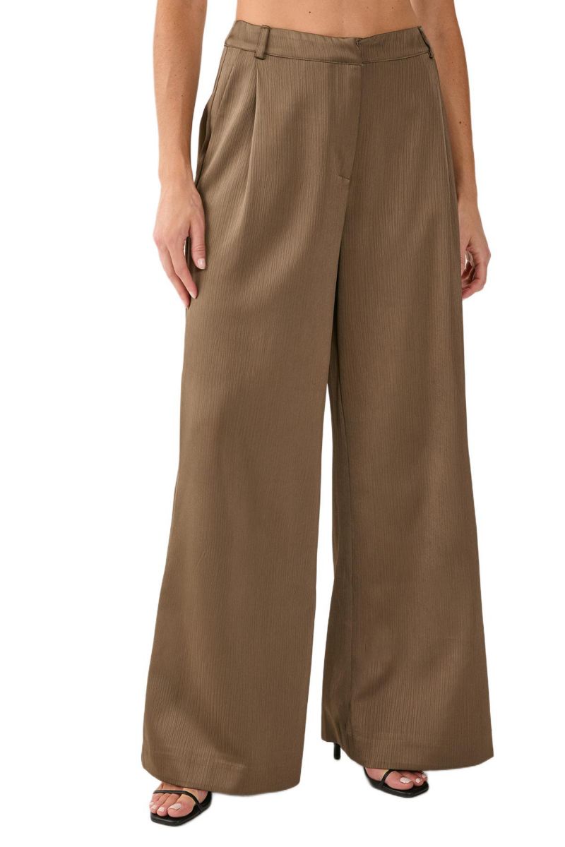 Women's Satin Pleated Tailored Pants