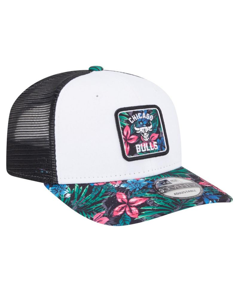 Men's White Chicago Bulls Floral 9SEVENTY Adjustable Hat