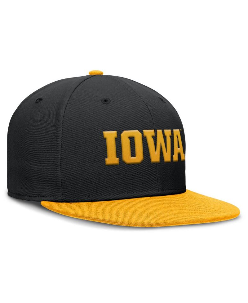 Men's Black/Gold Iowa Hawkeyes Two-Tone Primetime Performance Fitted Hat