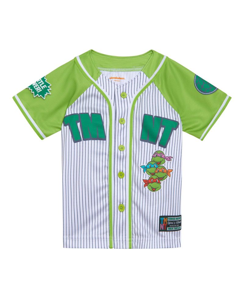 Little Boys Mesh Baseball Jersey Button Down Dress Shirt