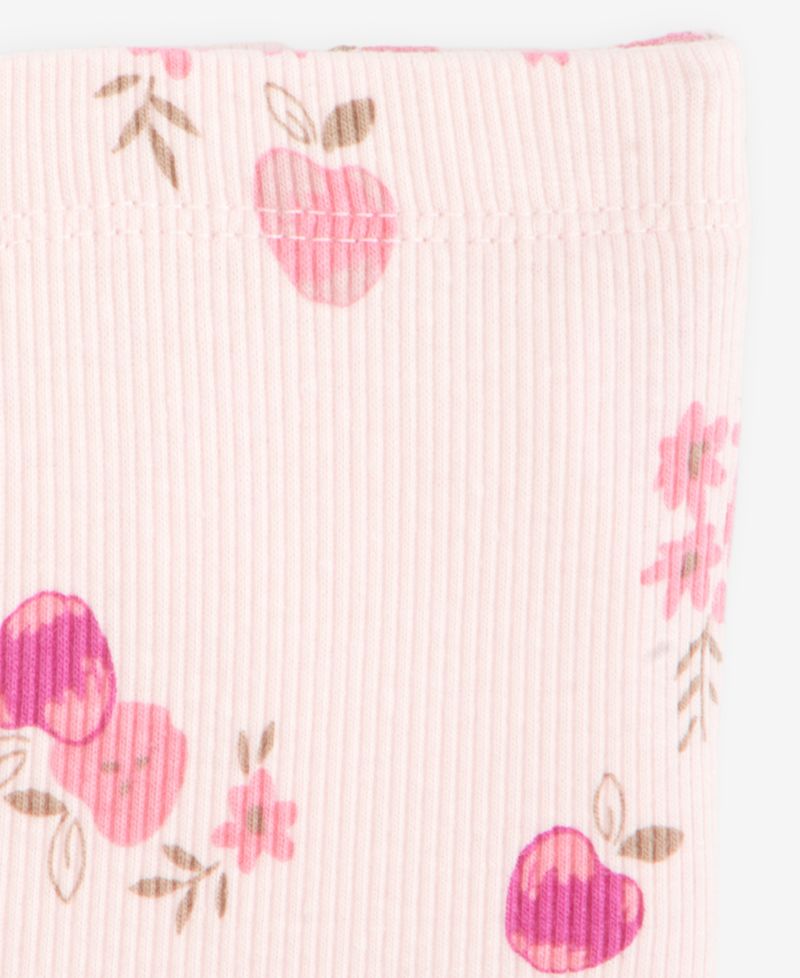 Baby Girls' Mix & Match Apple-Print Rib Flare Leggings