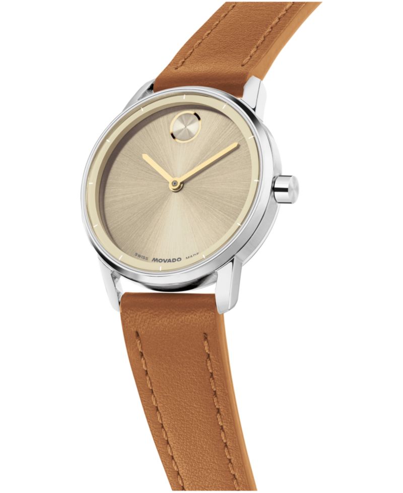 Women's Bold Echo Swiss Quartz Cognac Leather Watch 30mm