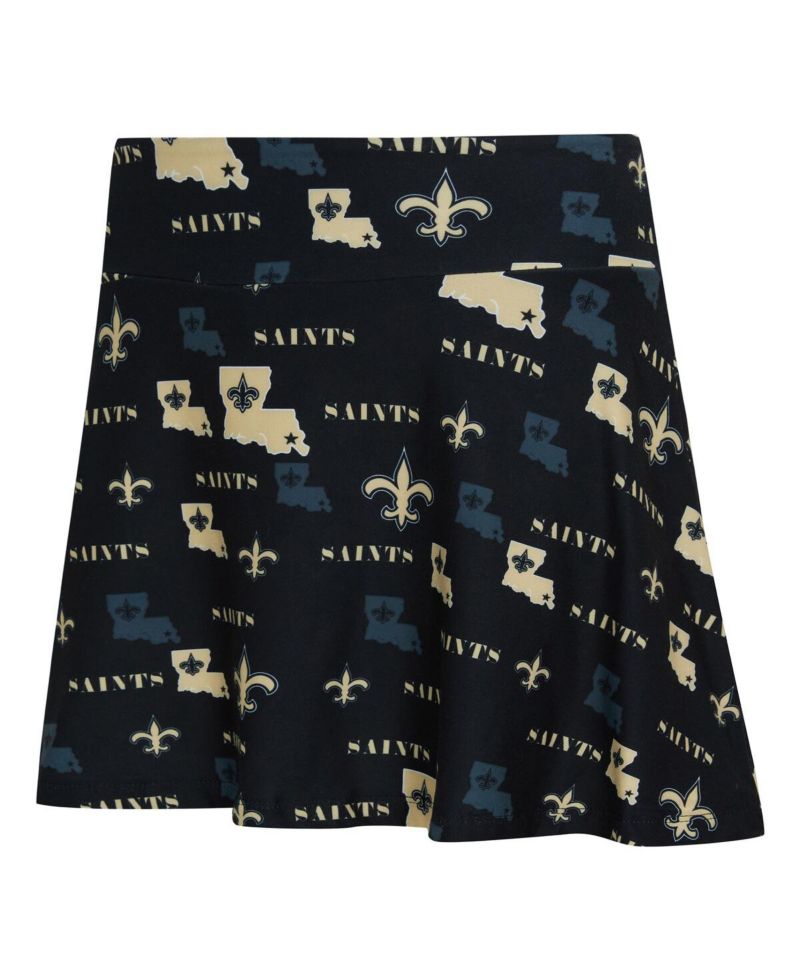 Women's Black New Orleans Saints Mosaic Allover Print Skort