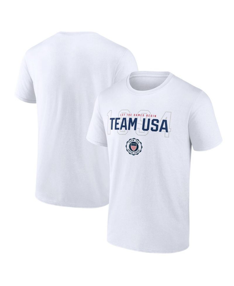 Men's White Team USA Bold Outline T-Shirt