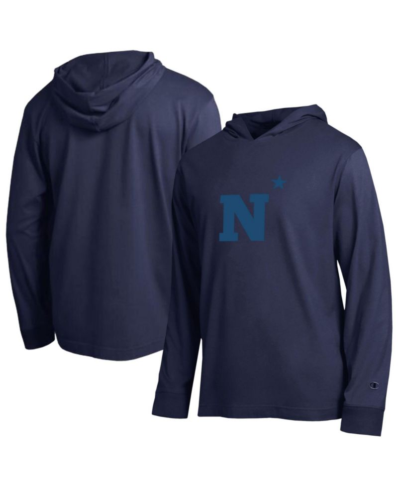 Men's Navy Midshipmen Tonal All-Star Long Sleeve Hooded T-Shirt