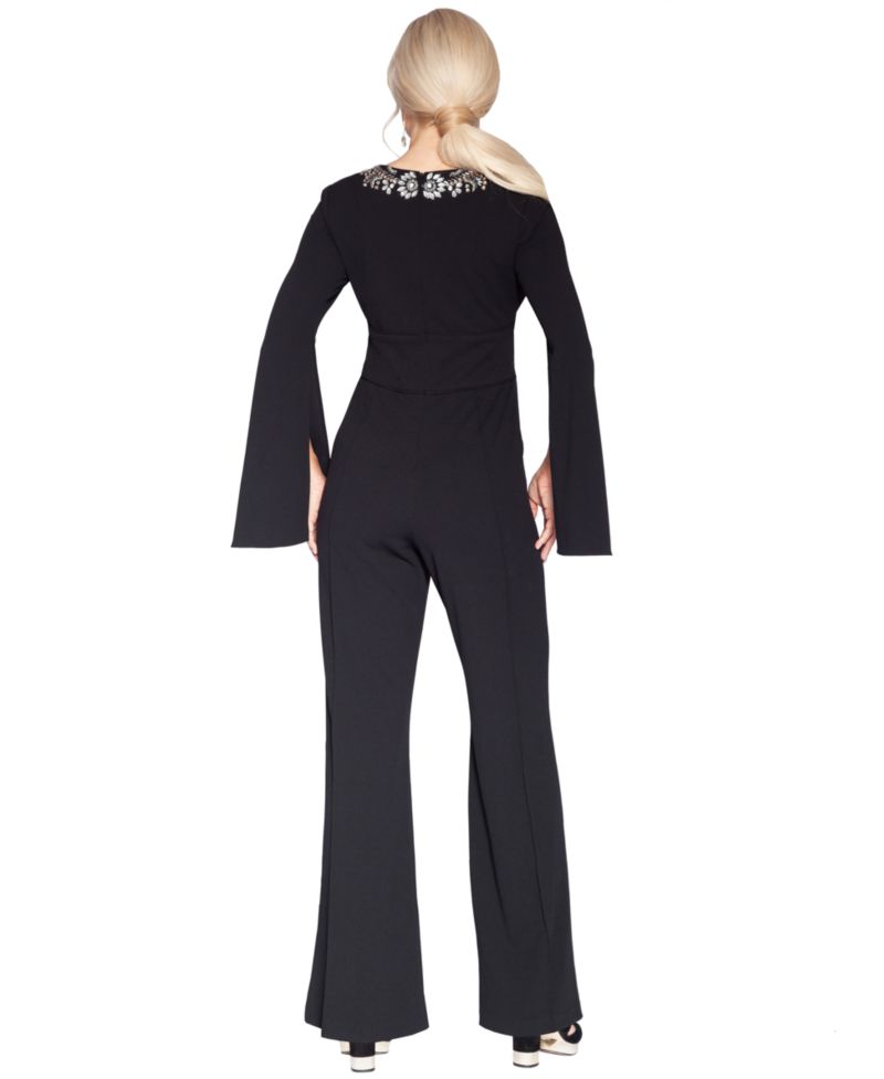 Women's V-Neck Flare-Sleeve Jumpsuit
