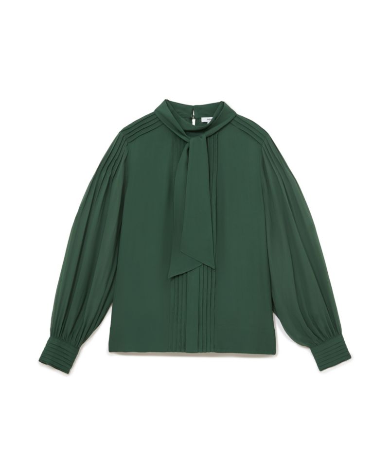 Women's Ottilie High-Neck Pintuck-Detail Long-Sleeve Blouse