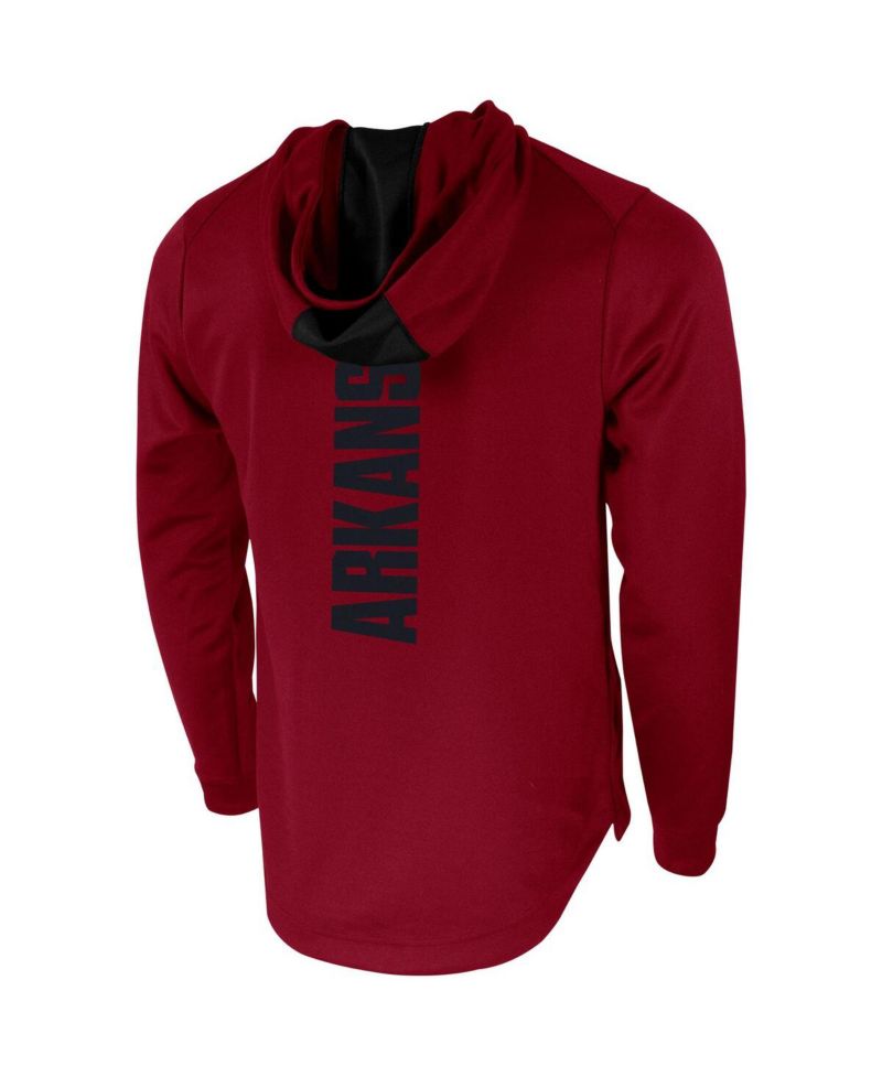 Men's Cardinal Arkansas Razorbacks 2-Hit Performance Pullover Hoodie