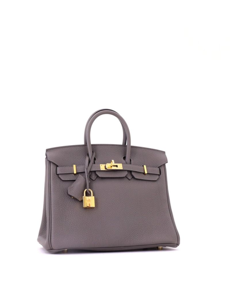 Birkin 25 Handbag Grey Togo with Gold Hardware