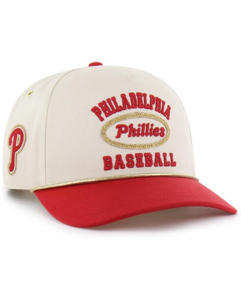 Men's x Natural/Red Philadelphia Phillies Glitter Rope Hitch Adjustable Hat