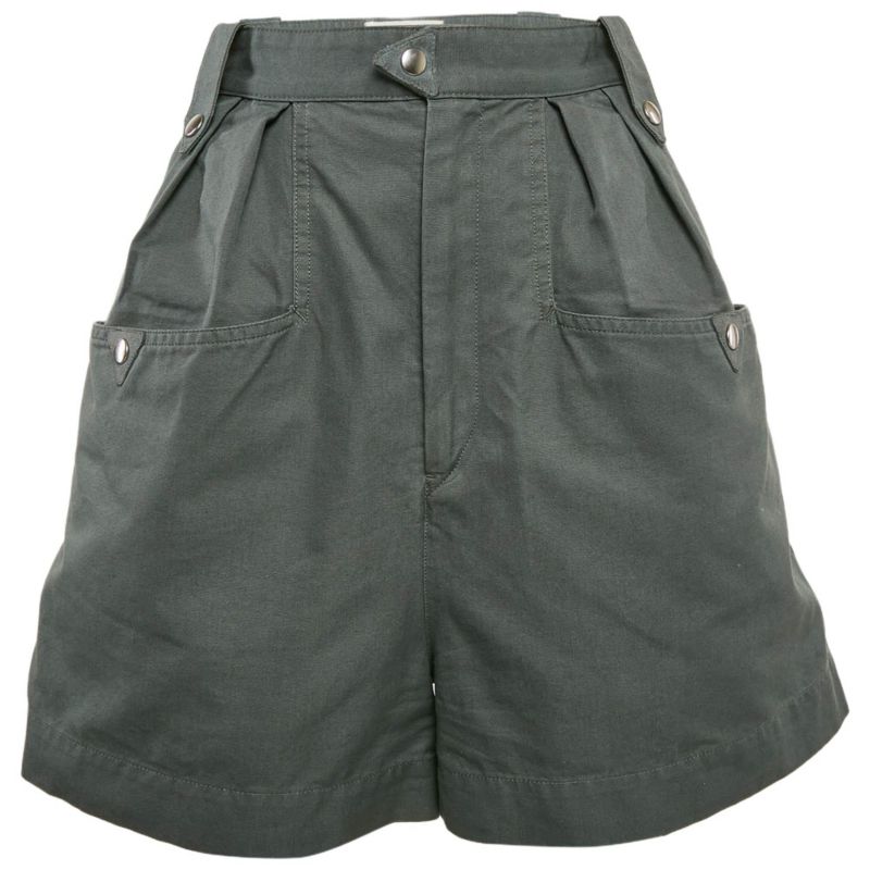 Women's Etoile Green Cotton Shorts