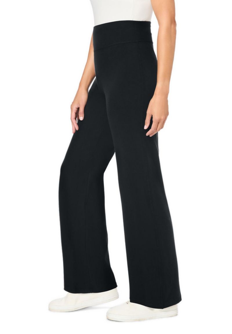 Women's Within Tall Stretch-Cotton Knit Pull-On Wide-Leg Leggings