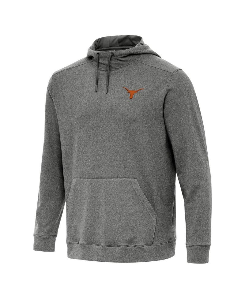 Men's Heather Black Texas Longhorns Cloud Pullover Hoodie