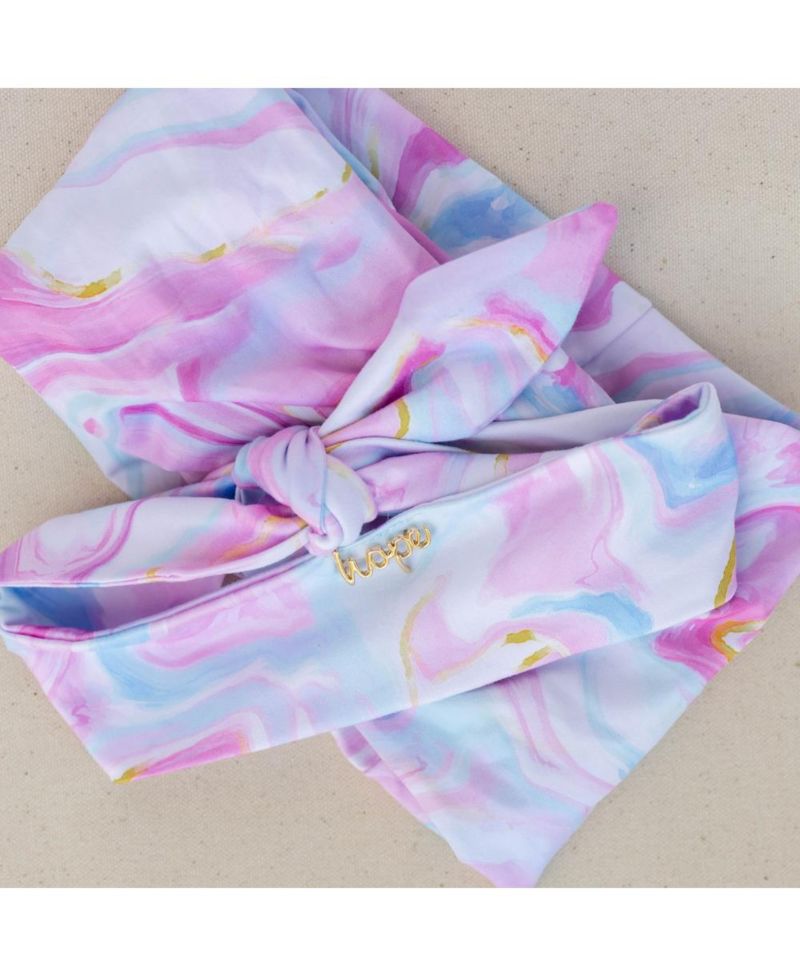 Women's Limited Edition Luxe Tube Turban - Cotton Candy Skies Marble