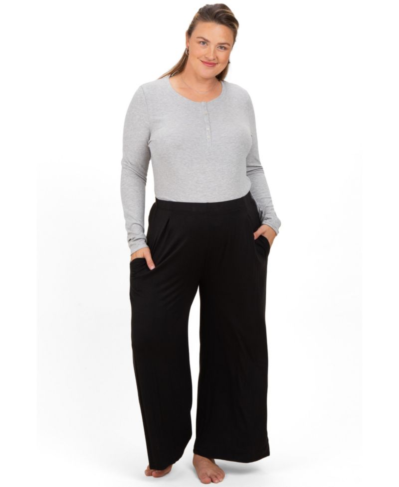 Plus Size Wide Leg Ankle Lounge Pants