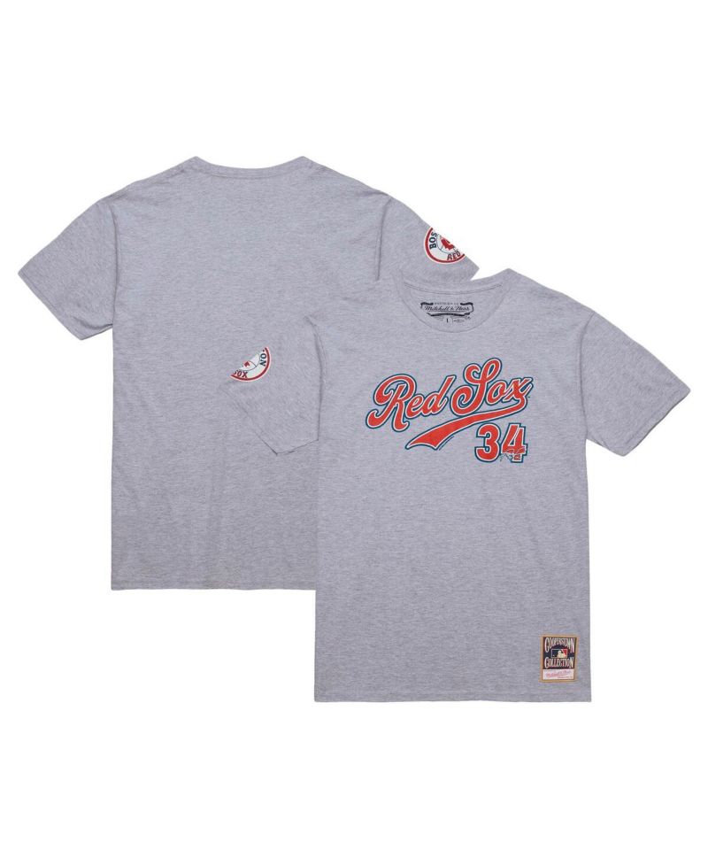 Men's David Ortiz Grey Heather Boston Red Sox Cooperstown Collection Player T-Shirt