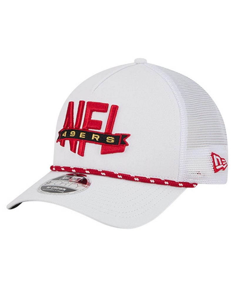 Men's White San Francisco 49ers NFL 9FORTY A-Frame M-Crown Adjustable Trucker Hat
