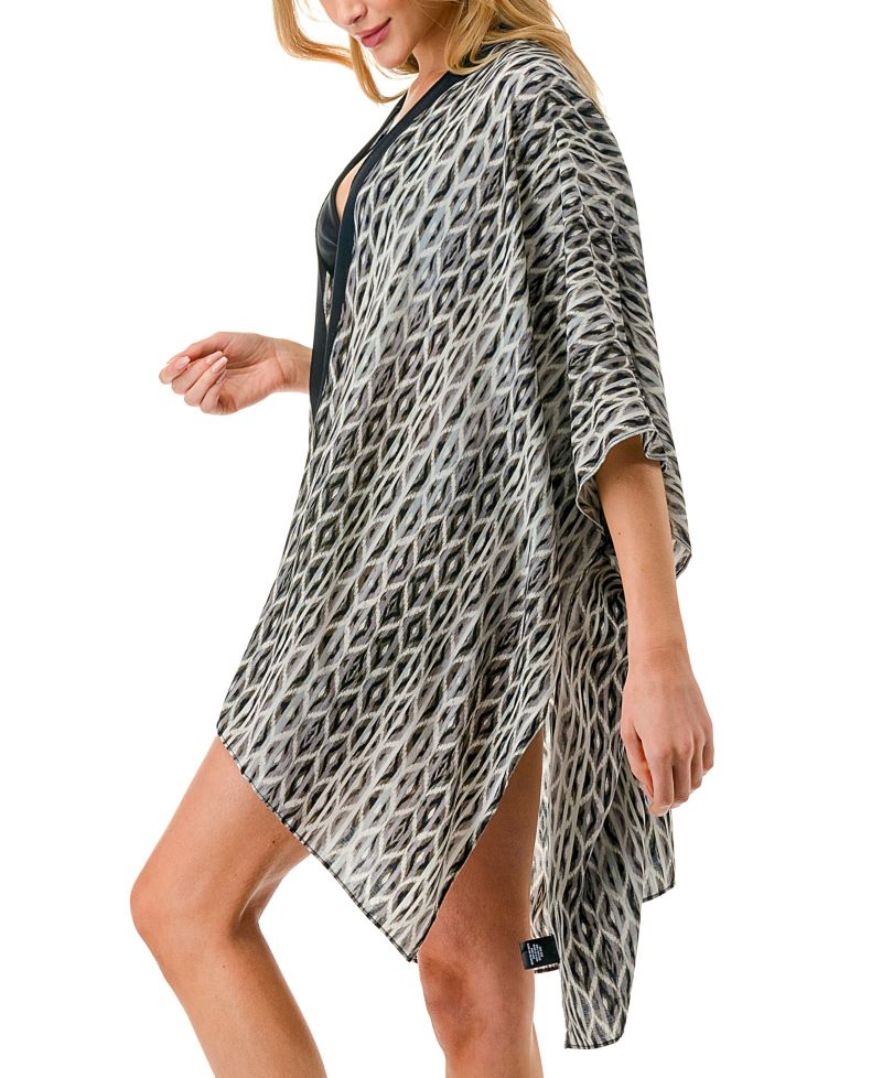 Geo Print Kimono Cover Up
