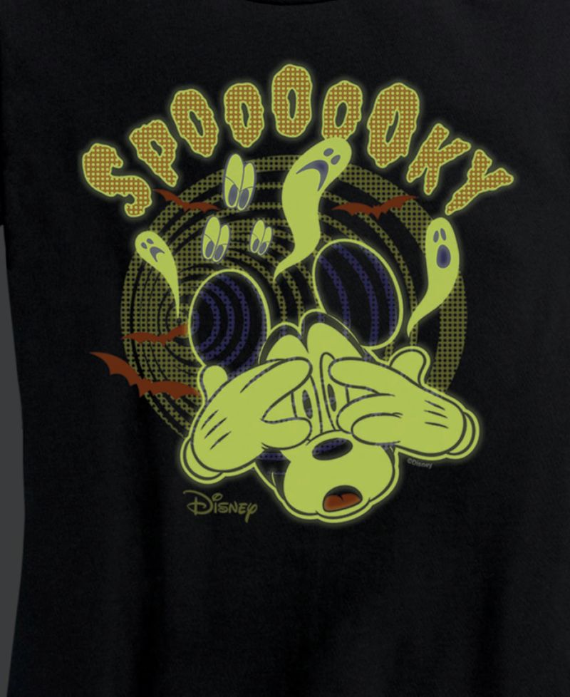 Disney Halloween Mickey Mouse Spooky Women's Short Sleeve Graphic T-shirts