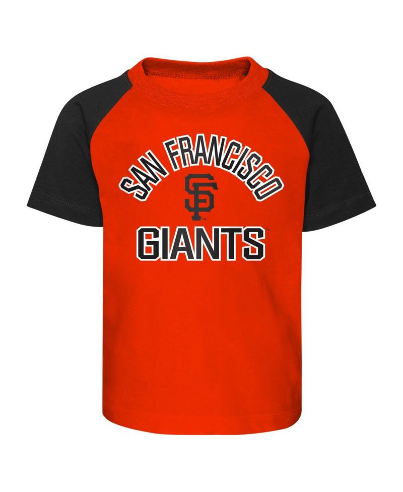 Infant Boys and Girls Orange and Heather Gray San Francisco Giants Ground Out Baller Raglan T-shirt and Shorts Set