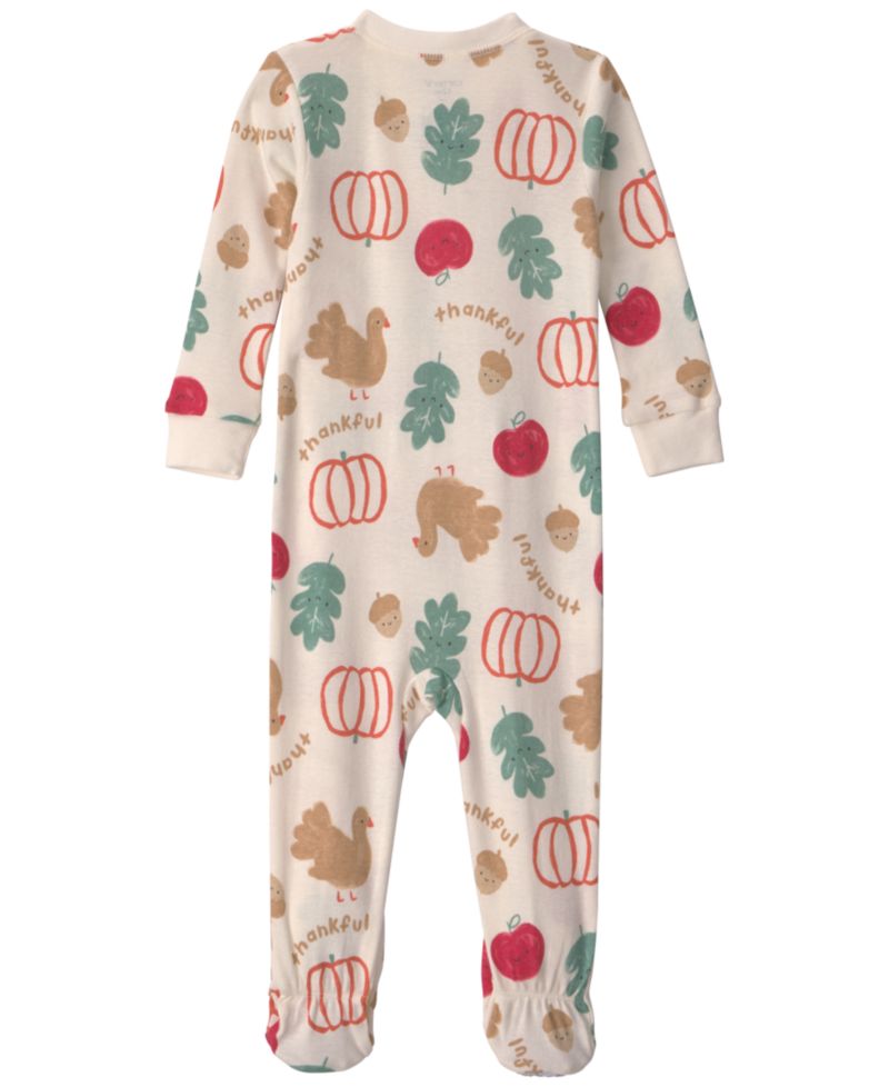 Baby Boys' or Baby Girls' Holiday 2-Way Zip Snug-Fit 1-Piece Footed Pajamas