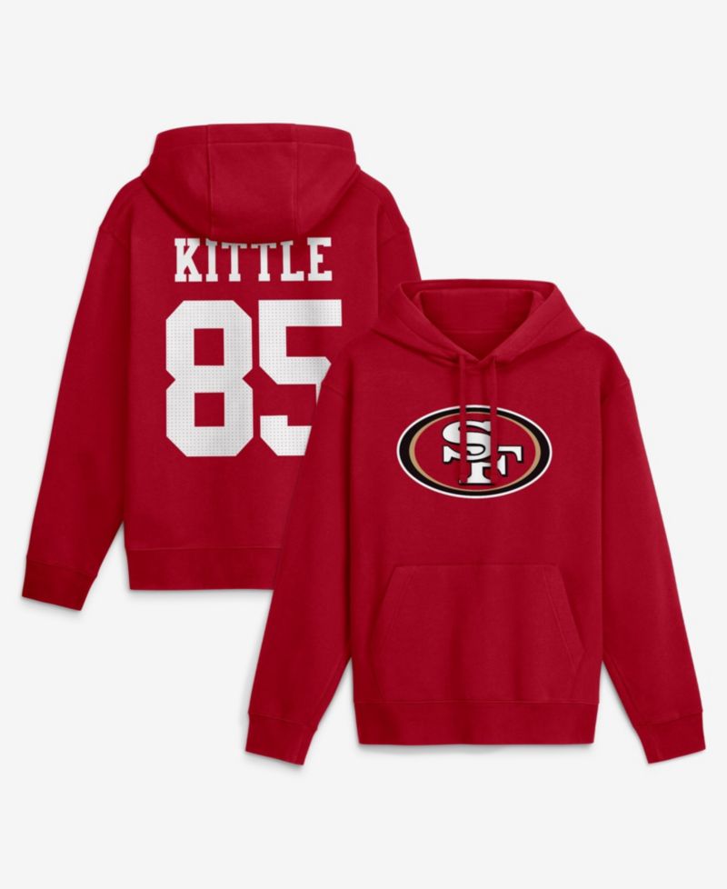 Men's George Kittle Scarlet San Francisco 49ers Name & Number Hoodie