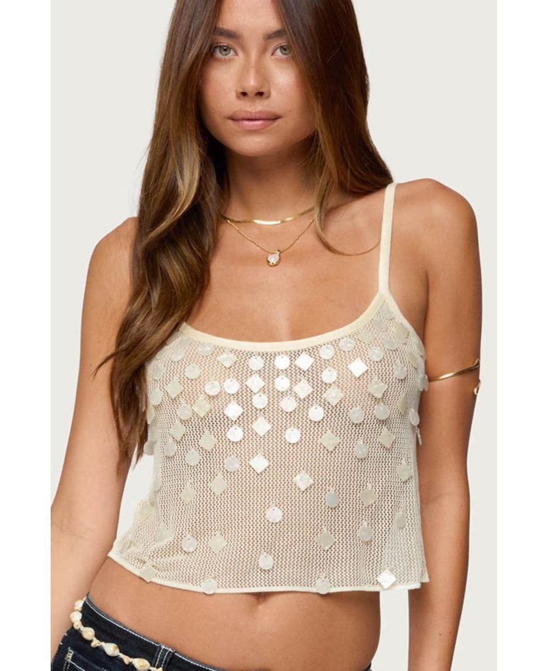 Women's Onya Iridescent Sheer Knit Top
