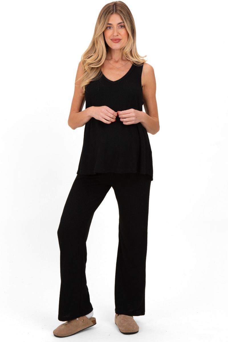 Women's Rib Knit Tank and Pant Set