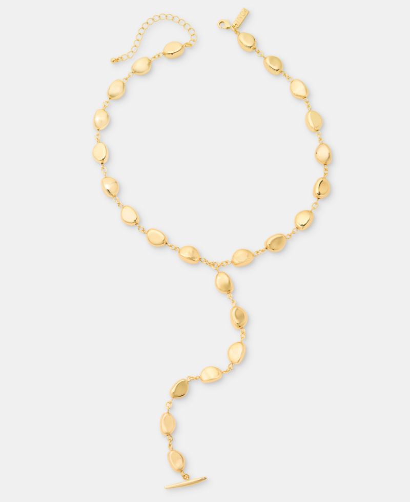 Sculptural Bead Lariat Necklace, 16" + 3" extender