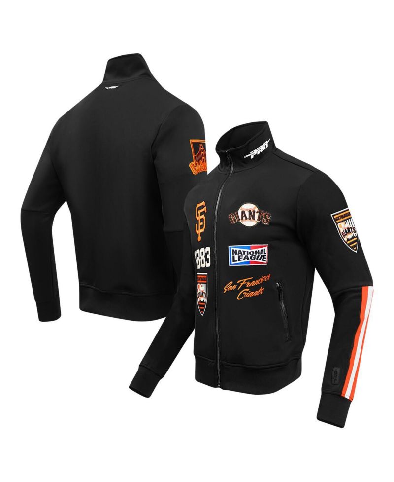 Men's Black San Francisco Giants Fast Lane Full-Zip Track Jacket