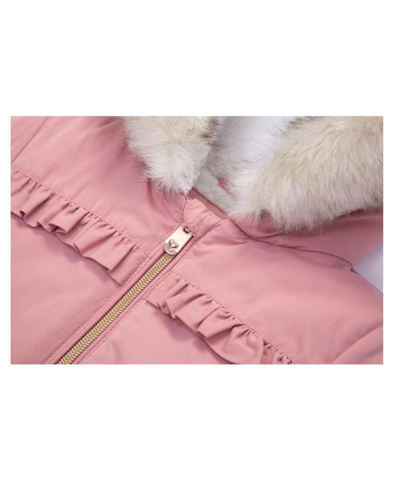 Baby Girls Puffer Jacket with Sherpa Fleece Lining 6-24M