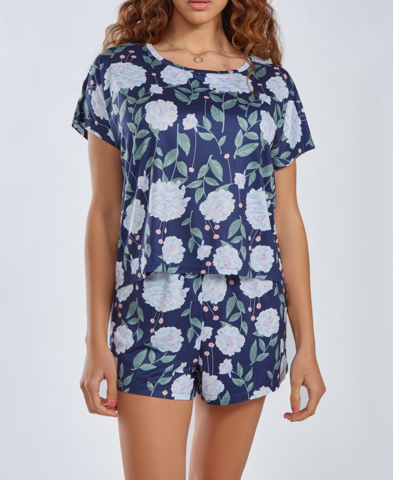 Women's Ultra Soft 2 Piece Top and Shorts Pajama Set
