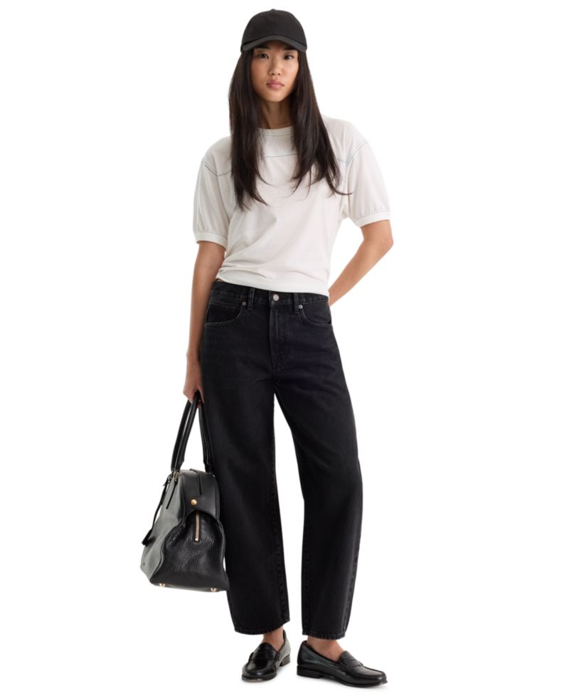 Women's Vintage Mid-Rise Barrel-Leg Ankle Jeans