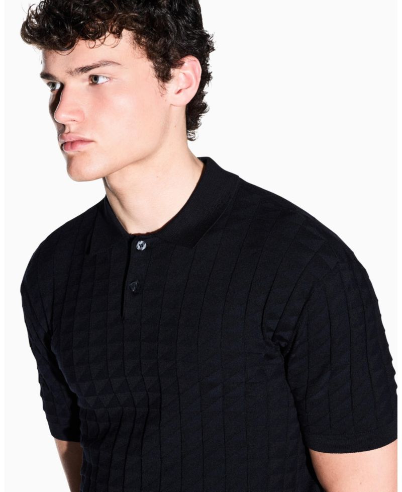 Men's Viscose Grid Polo Shirt