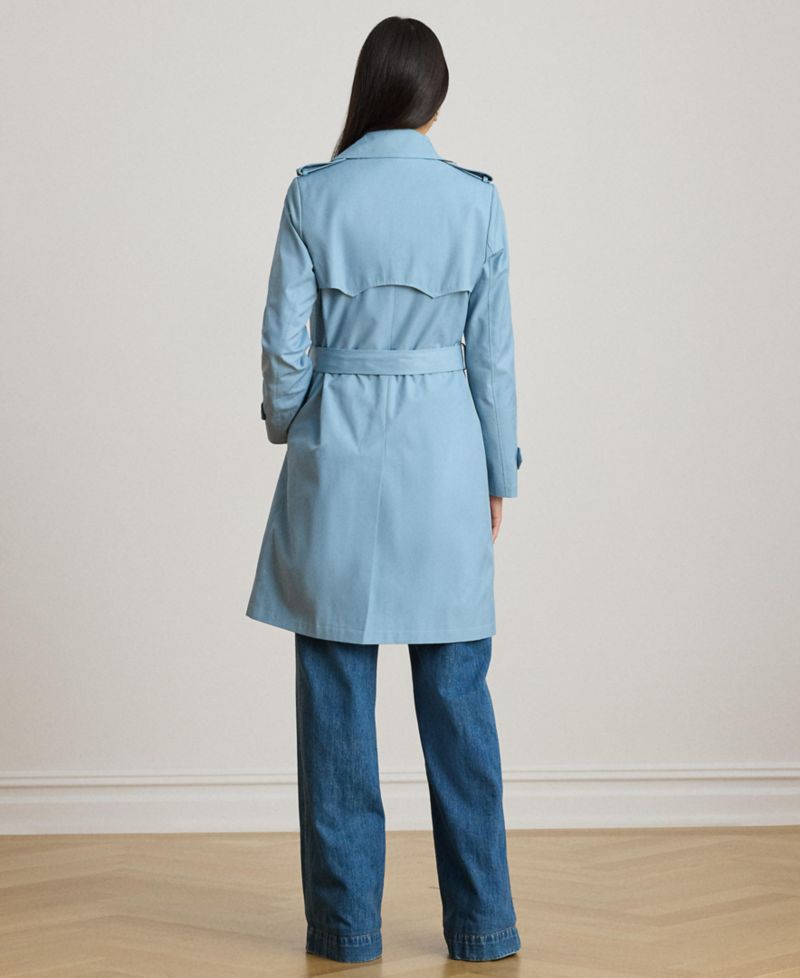 Petite Belted Water-Resistant Trench Coat