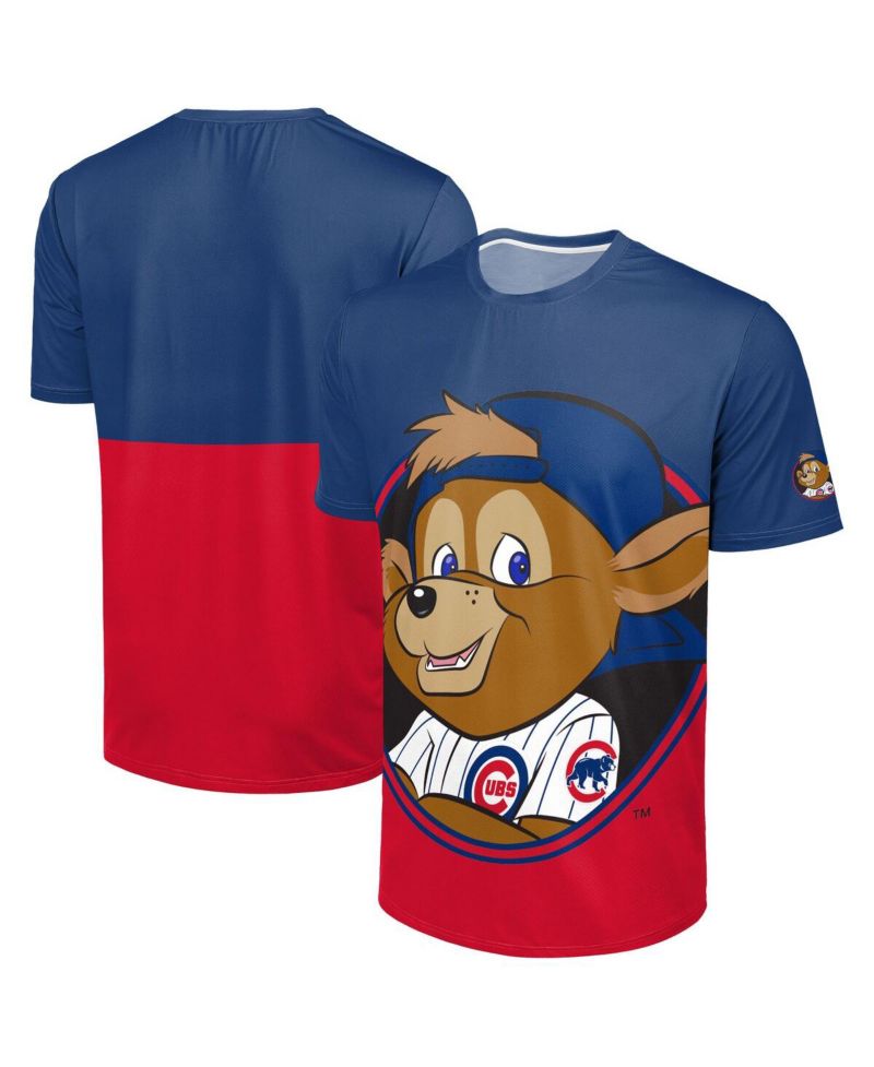 Men's Royal/Red Chicago Cubs Big Logo Mascot T-Shirt