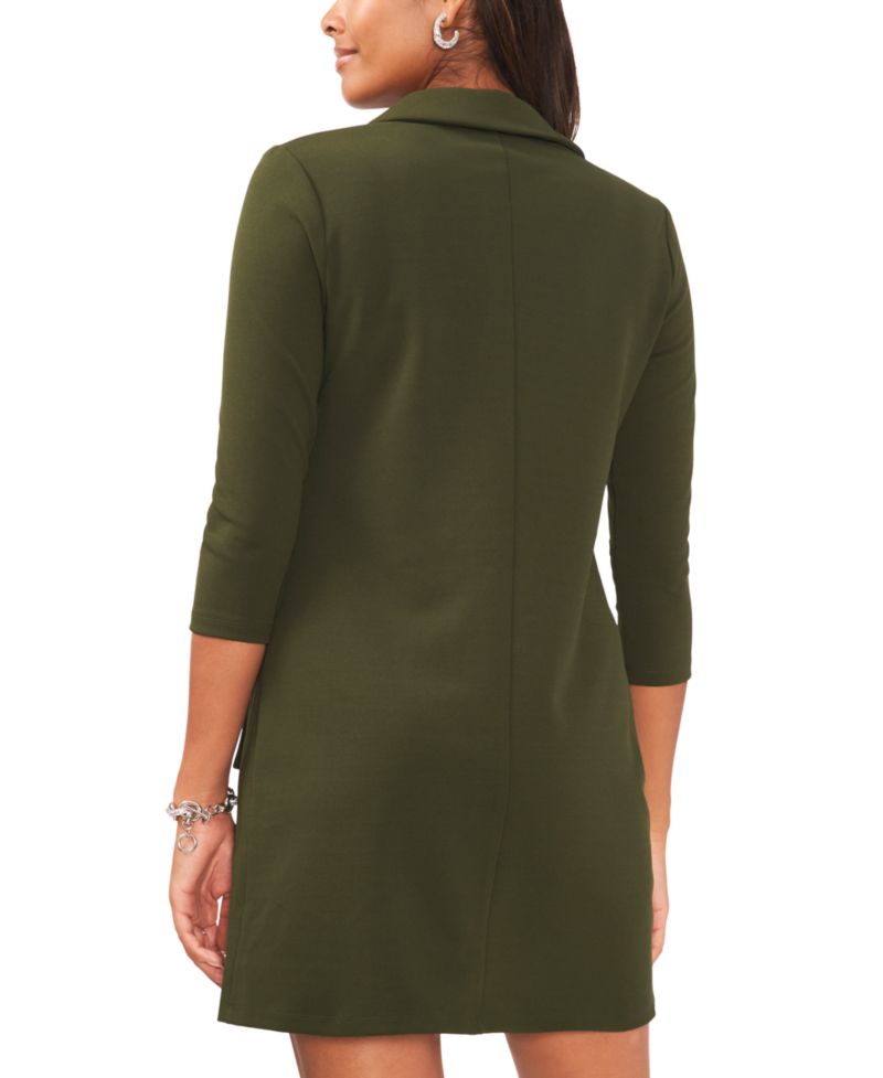 Women's Grommet-Trim Three Quarter-Sleeve Shift Dress