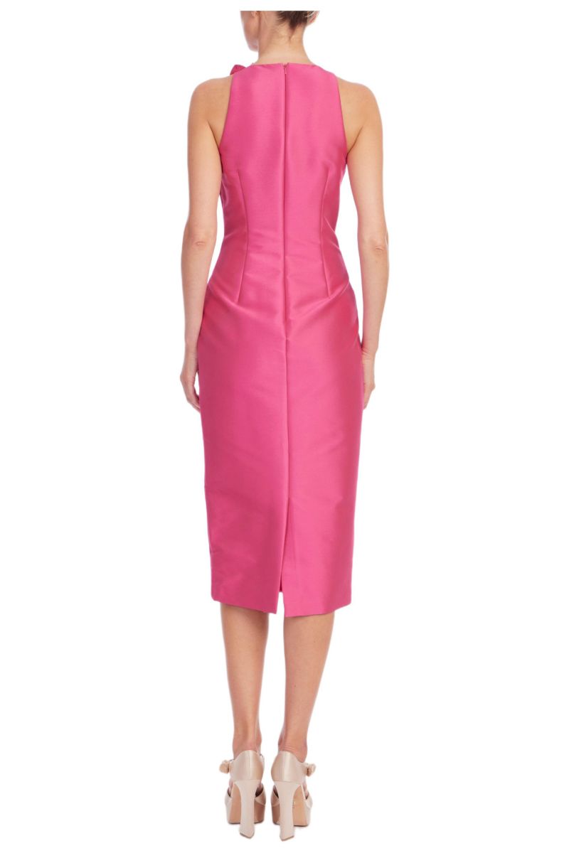 Women's Sleeveless Corsage Sheath Midi Dress