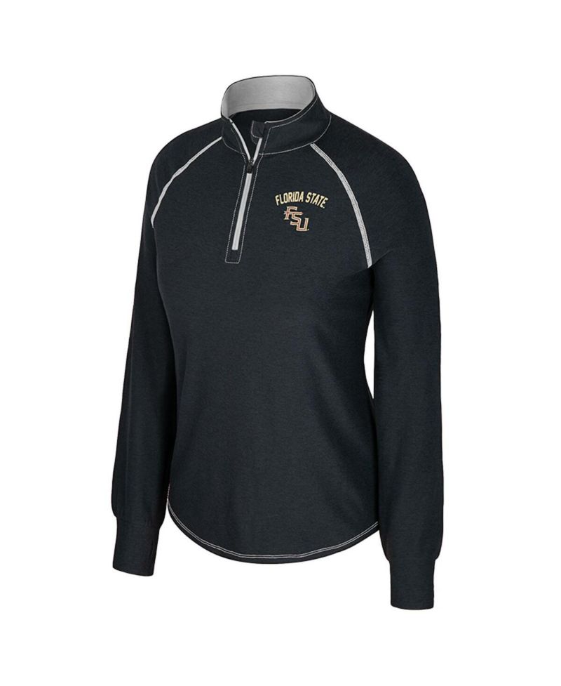 Women's Black Florida State Seminoles Bikram Raglan Quarter-Zip Top
