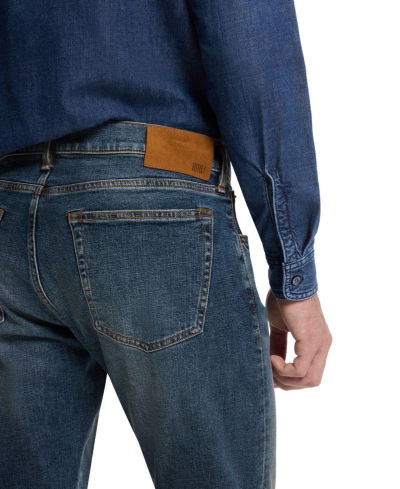 BECKHAM x BOSS Men's Blue Stretch Slim-Fit Denim Jeans