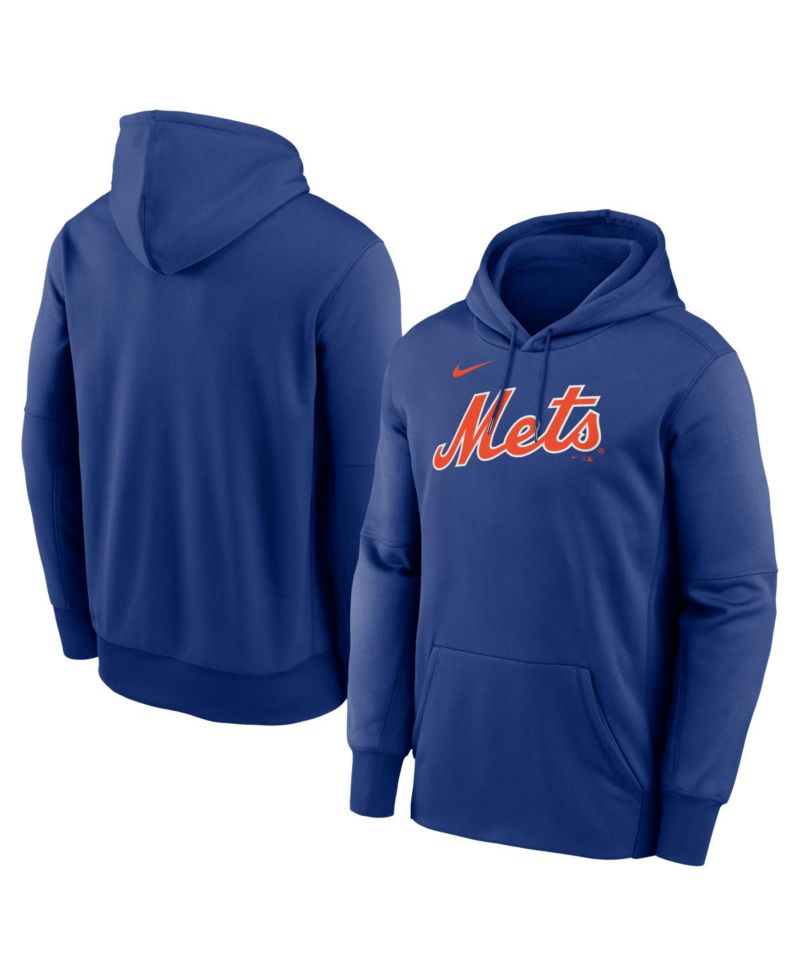 Men's Royal New York Mets Primary Wordmark Therma Hoodie