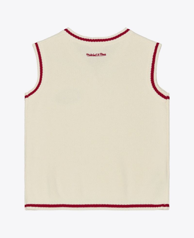 Women's Cream San Francisco 49ers Retro Roots V-Neck Sweater Vest