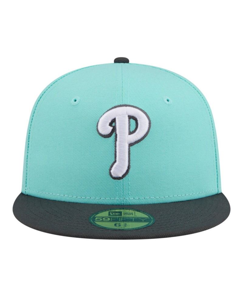 Men's Turquoise/Charcoal Philadelphia Phillies Two-Tone Color Pack 59FIFTY Fitted Hat