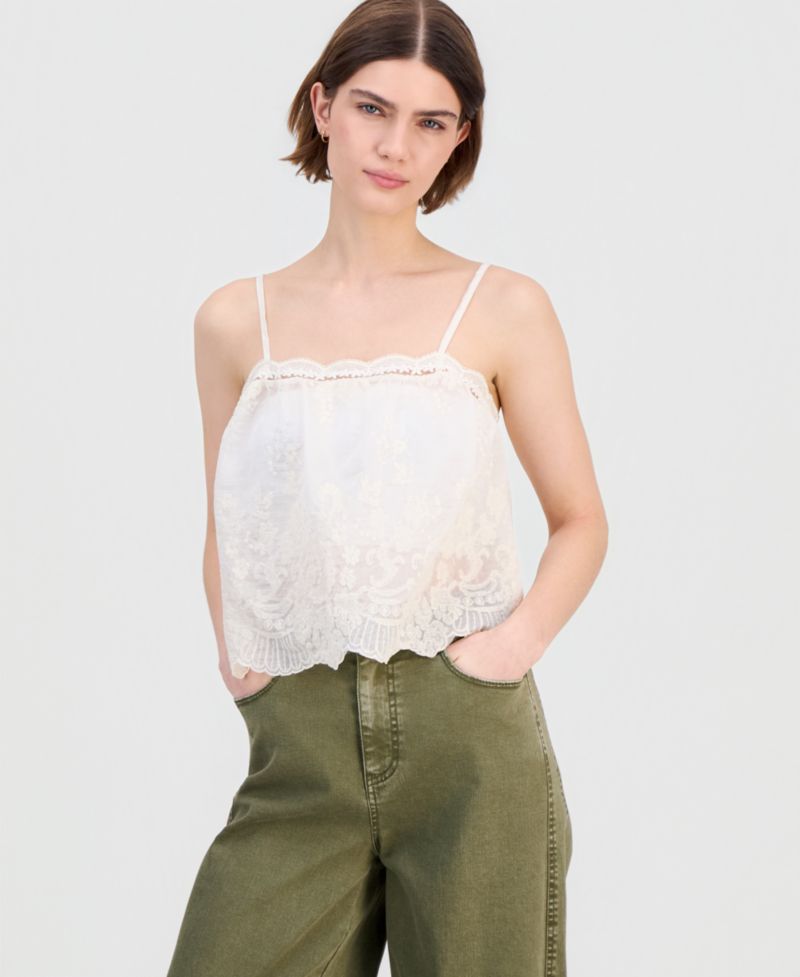 Women's Embroidered Lace Tank Top