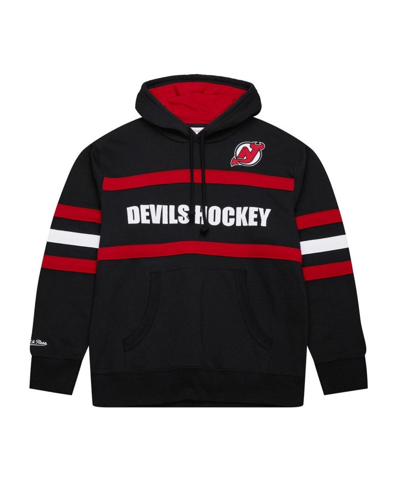 Mitchell Ness Men's Black New Jersey Devils Head Coach Slogan Pullover Hoodie