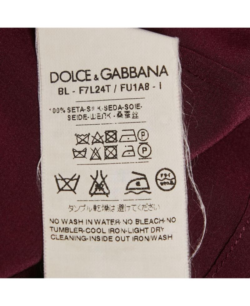 Women's Pre-Owned Dolce and Gabbana Pre-Owned Dolce and Gabbana Burgundy Silk Blouse