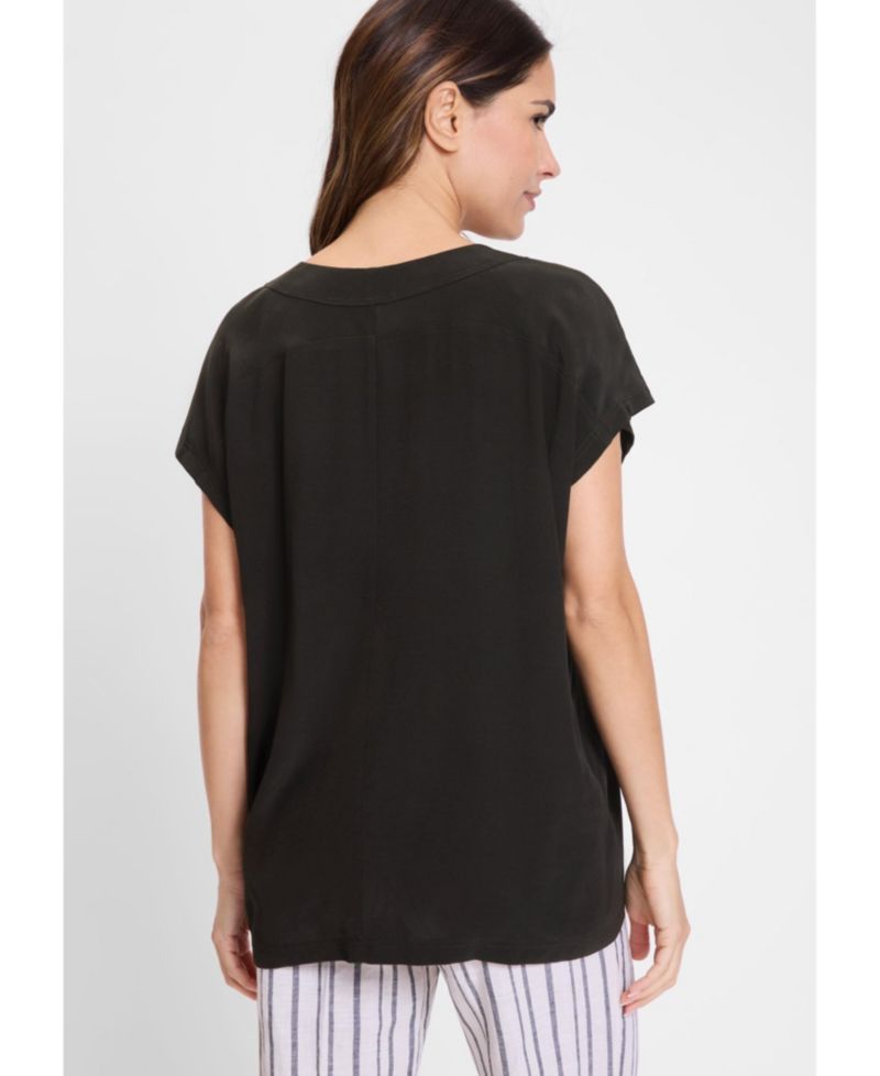 Women's Solid V-Neck Blouse